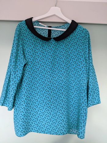 Chemisier col claudine vert