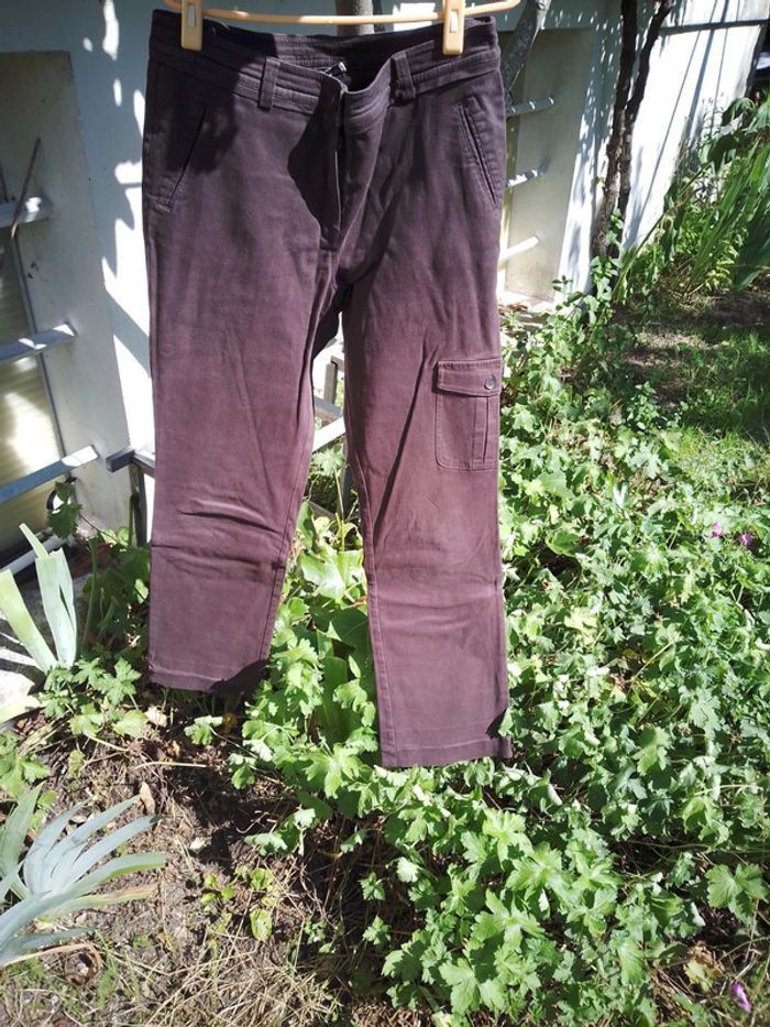Pantalon large marron foncé