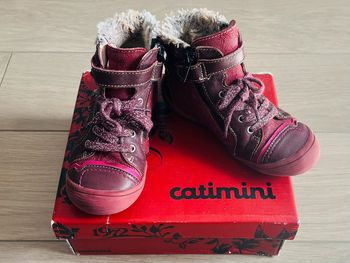 Bottines en cuir à lacets et scratch avec fermeture Catimini P-27