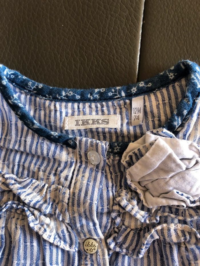 Ensemble chemise et veste molleton 12 mois IKKS - photo numéro 3