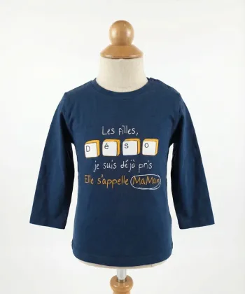 T-shirt Manches Longues Gemo - Message Humour "Maman" - 24 Mois (2 Ans)