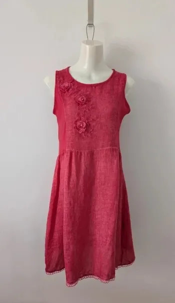 Robe d'été rouge en lin - Camaïeu - taille 42