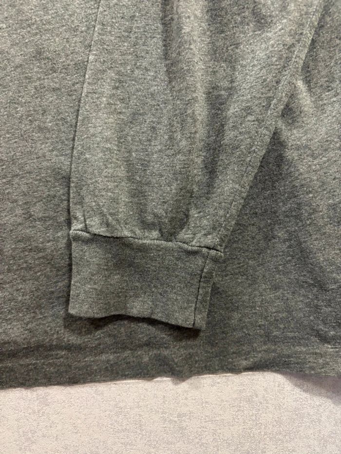 T-Shirt  Manche longue Ralph Lauren Gris logo brodé bleu taille L - photo numéro 4