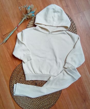 Ensemble crème legging côtelé+ sweat à capuche Primark taille 3 ans