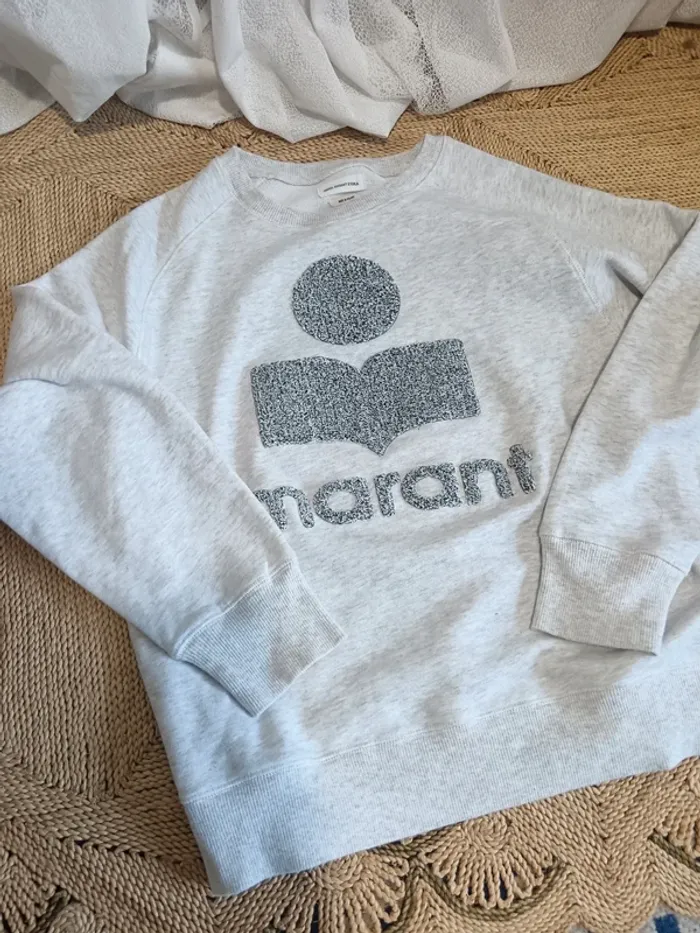 Isabel Marant Étoile "sweat iconic gris brodé" t. Xs