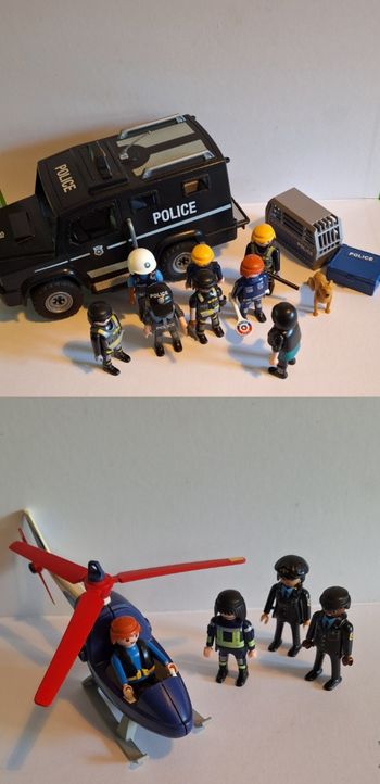 Gros lot playmobil policiers et pompiers