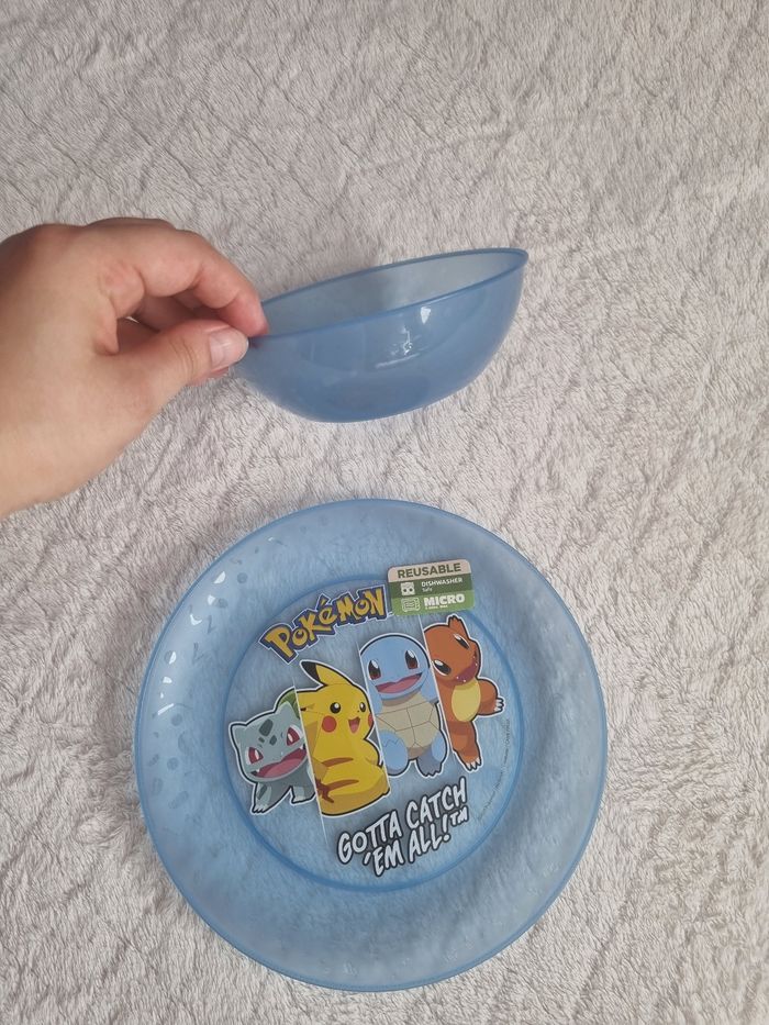 Assiette et bol pokemon bleu - photo numéro 2