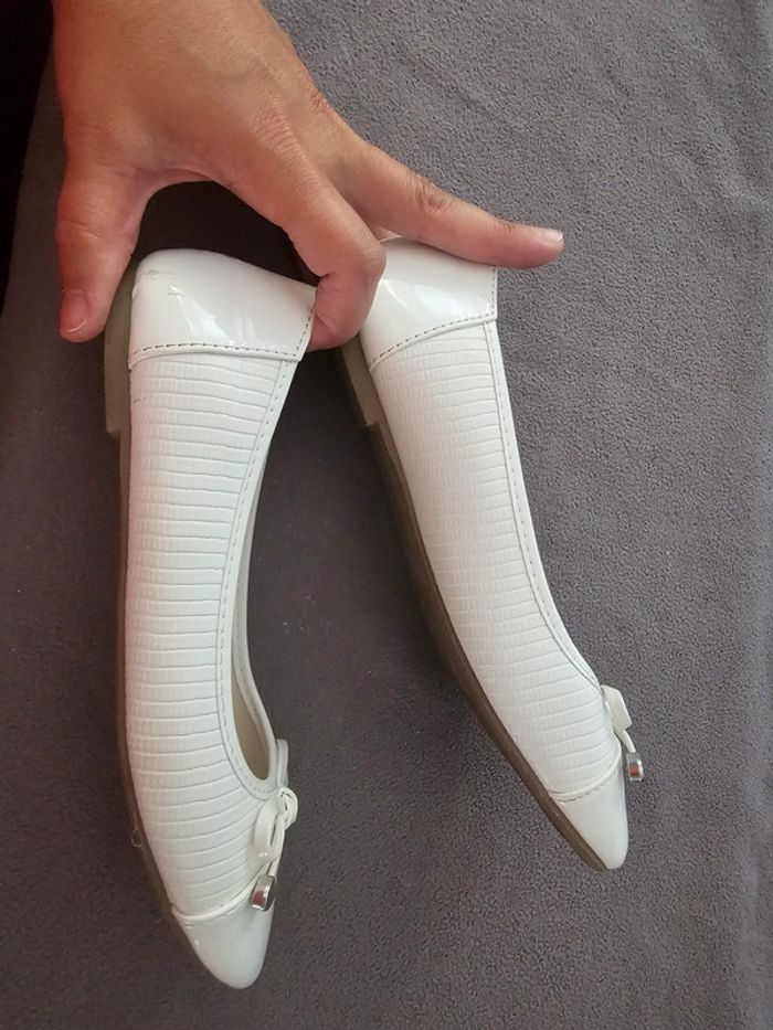 Ballerines T37 blanche gemo fille /ado / femme - photo numéro 9