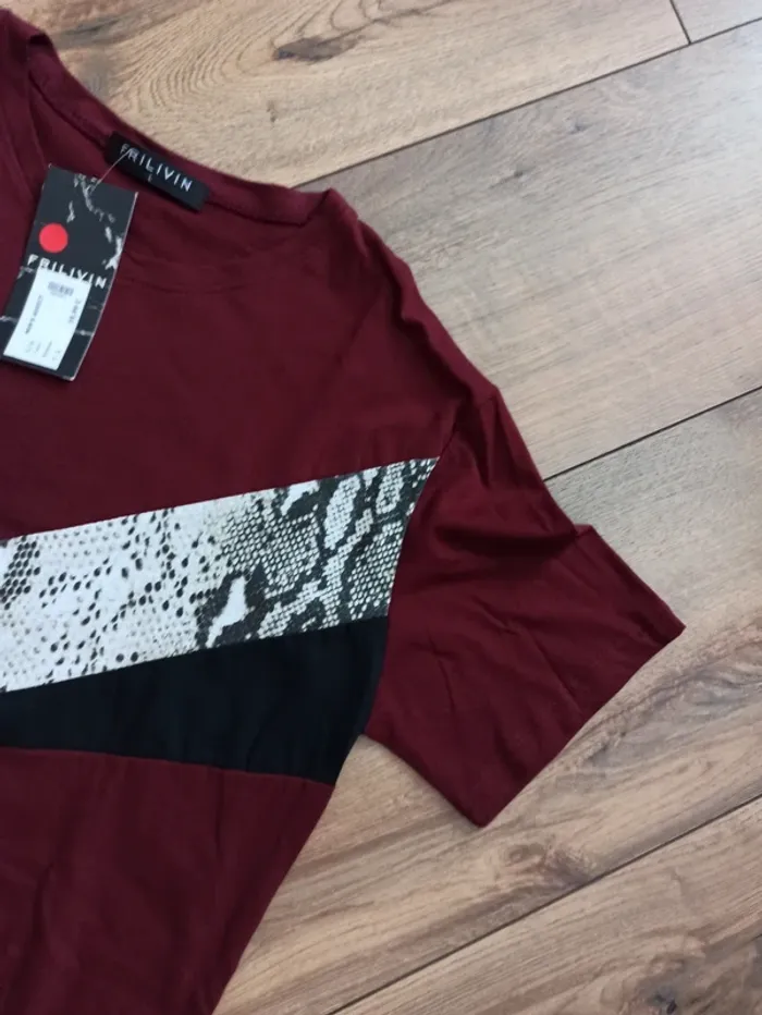 Tee shirt bordeaux homme L Oversize - photo numéro 2