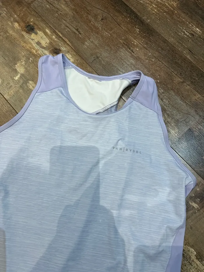 Maillot débardeur vélo mauve/gris - photo numéro 2