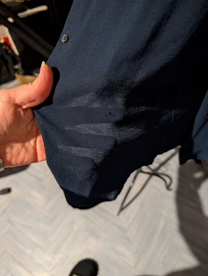 Chemisier Manches Longues Bleu Marine Mango Basics - photo numéro 4