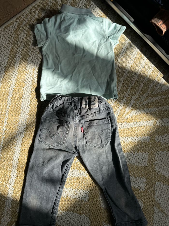 Polo vert clair et jean gris foncé - photo numéro 2