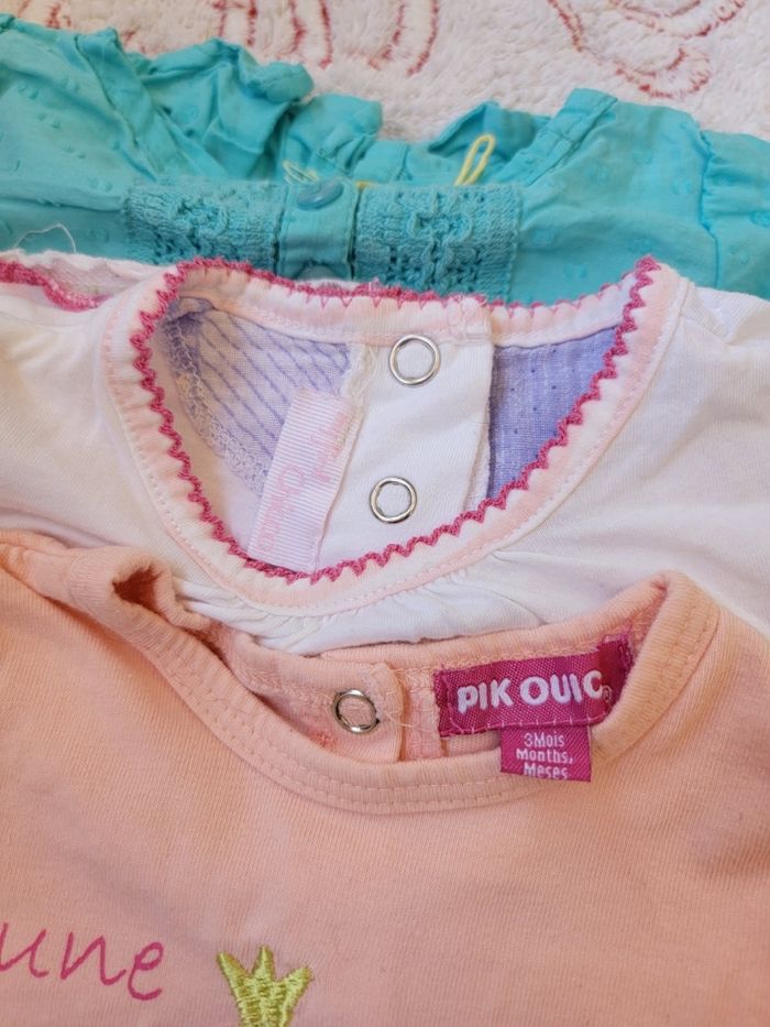 Lot de 6 tee-shirts 3 mois fille - photo numéro 4