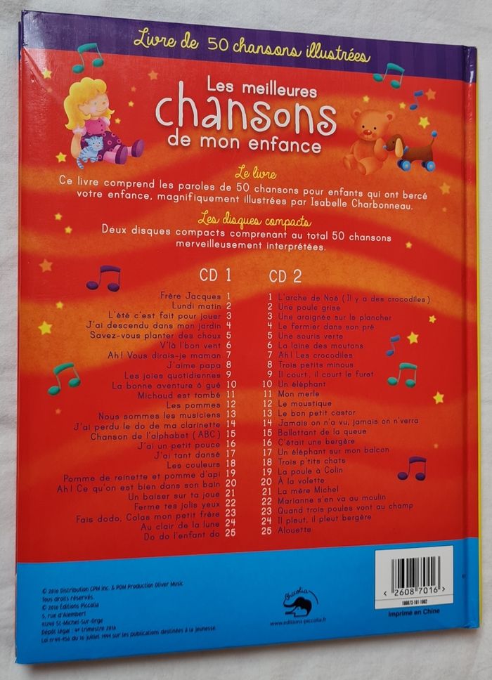 Les meilleures chansons de mon enfance Livre CD - photo numéro 2