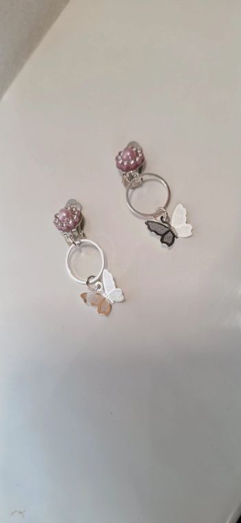 Boucles d'oreilles a clips, papillons