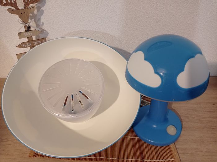 💡 Lampe de table chevet + Lustre Ikea SKOJIG nuage bleu VINTAGE - photo numéro 5