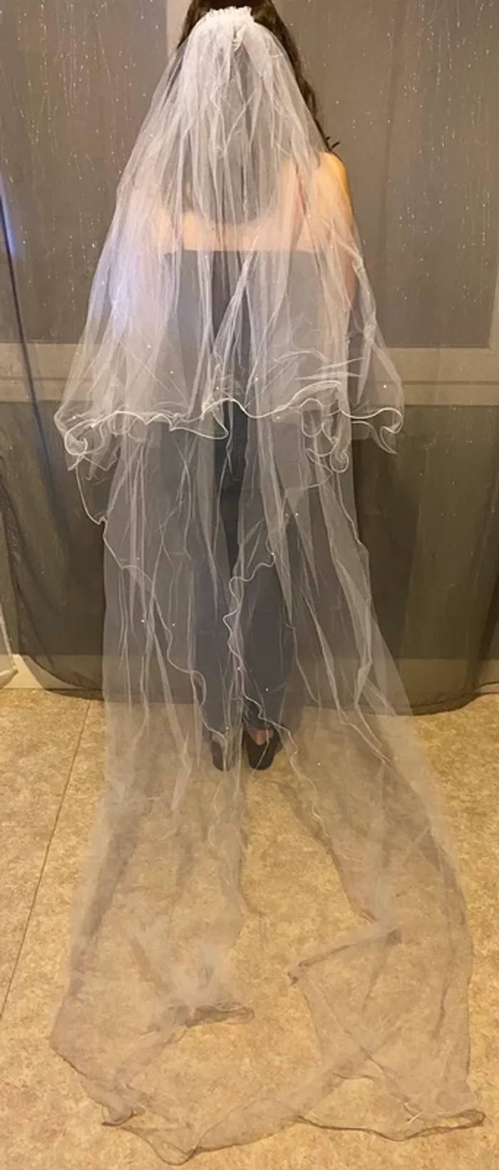 Voile mariée perlé