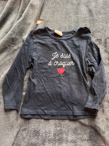 T-shirt manches longues fille 24 mois a message