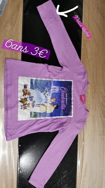 T-shirt manche longue cendrillon 6ans