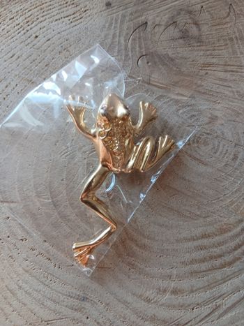 Broche grenouille doré