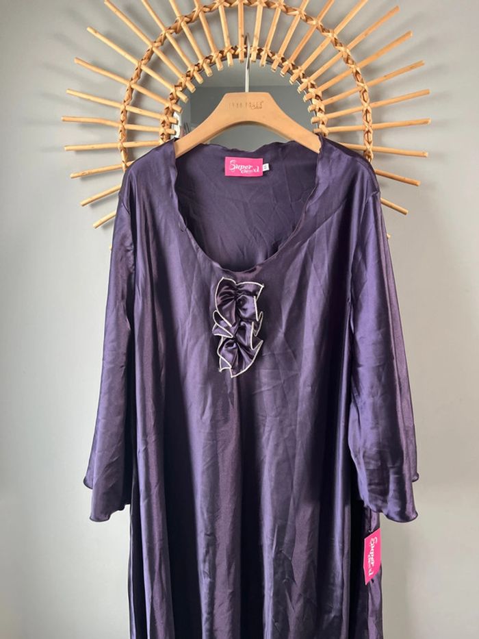 Robe de chambre toucher soie super chica xl neuve taille 60 - photo numéro 2