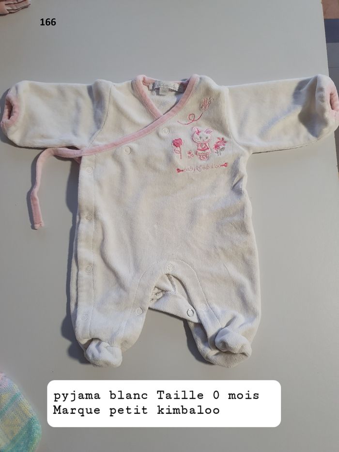 Pyjama blanc et rose Taille 0 mois