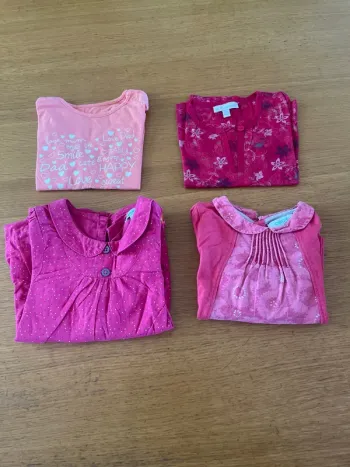 4 hauts manches longues fille 18 mois