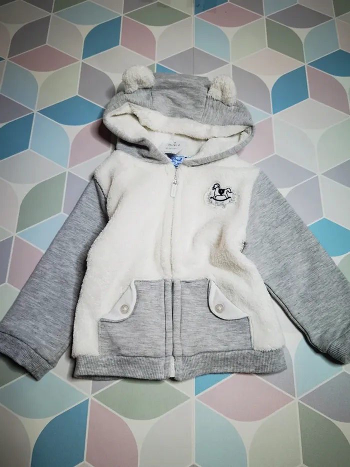 D4567 - veste zippée garçon 6 mois - photo numéro 2