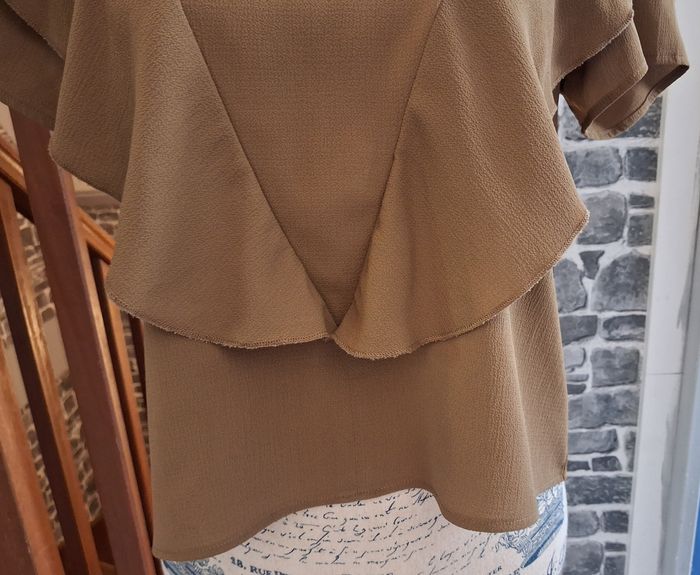 Blouse courte fluide kaki - photo numéro 3