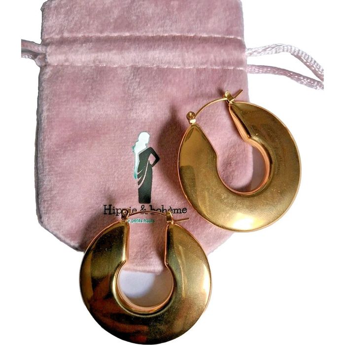 boucles d'oreilles Dorées brillant de marque hippie & bohème by petits hauts - photo numéro 3