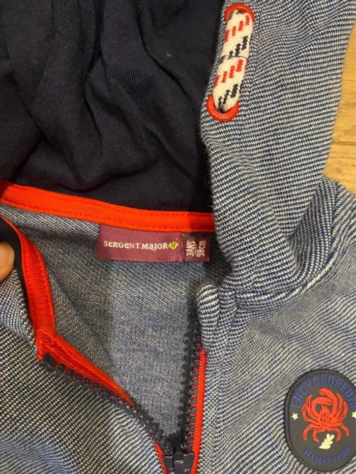 Sweat à capuche rayé marinière Sergent Major 3 ans - photo numéro 3