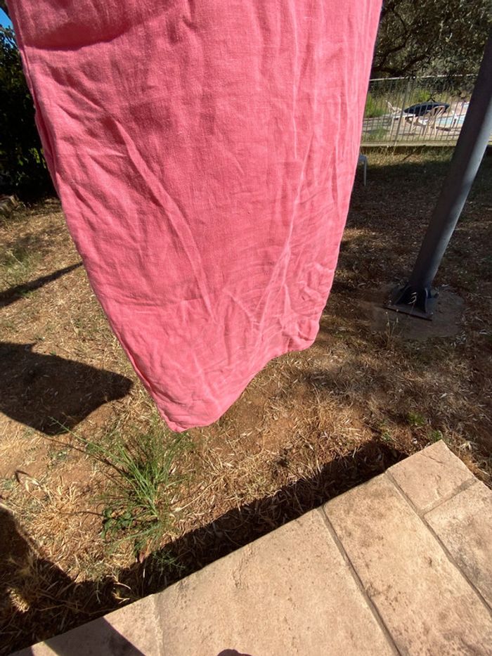 Belle robe en lin, rose avec poche, taille un - photo numéro 5