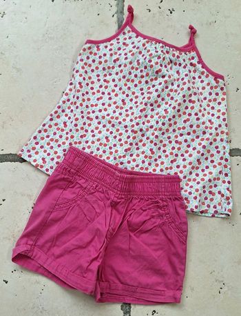 Ensemble dénardeur et short fille - 3 ans