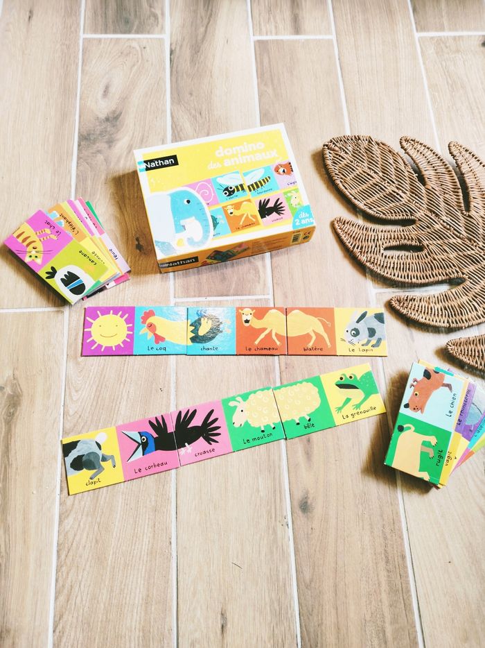 🦩Jeu Domino des animaux puzzle 2 en 1 marque Nathan