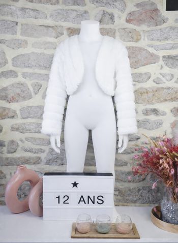 Boléro en fausse fourrure blanche Fille taille 12 ans marque Boutique Magique 🦜