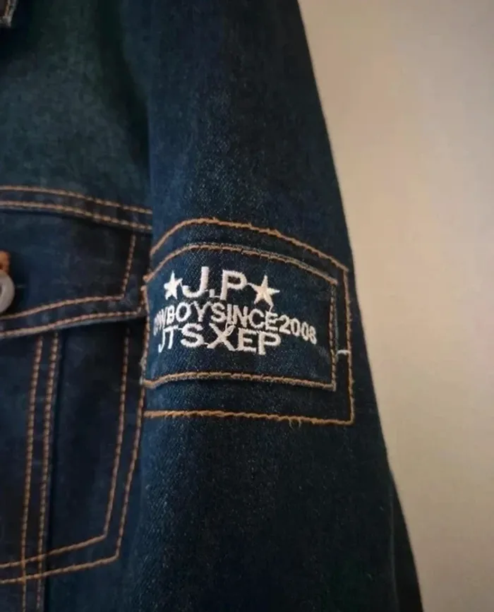Veste en jean bleu pour homme - photo numéro 4