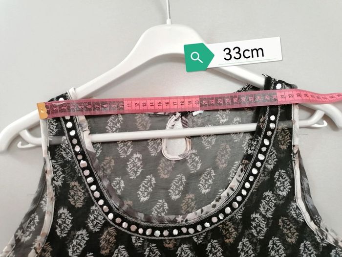 Blouse Tunique transparente gris beige 42 - photo numéro 9