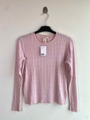Pull en maille tressée rose pastel H&M