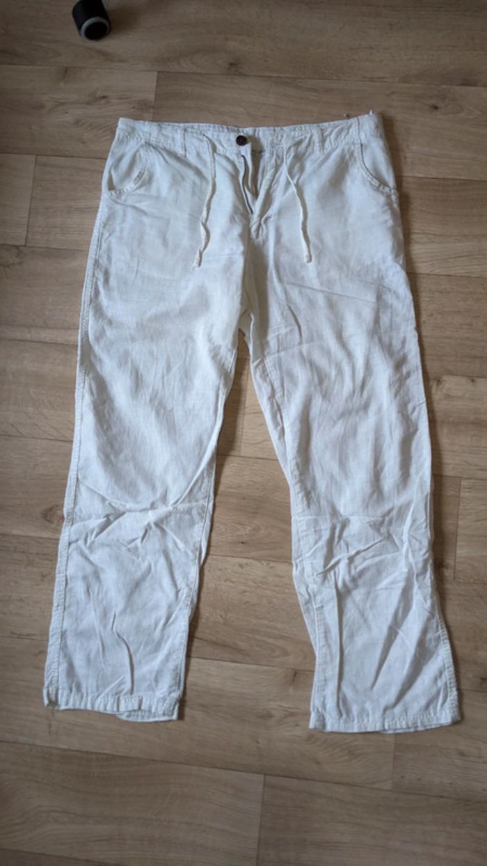 Pantalon en Toile Blanc 40 - photo numéro 2