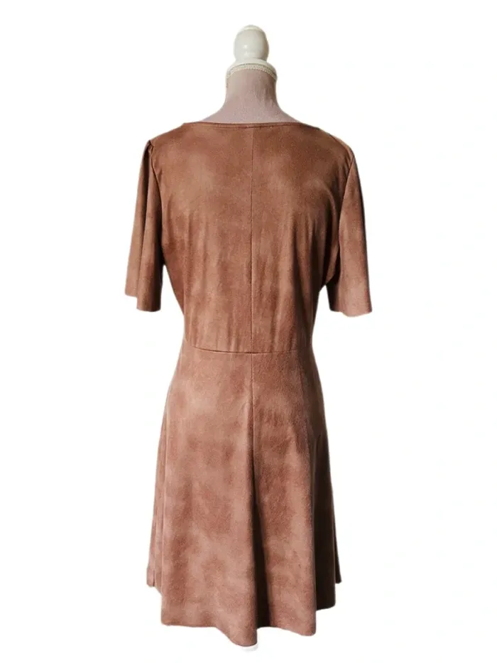 🧡🍁Robe automnale suédine bohème chic L/40 Suede-effect Boho dress🍁🧡 - photo numéro 11