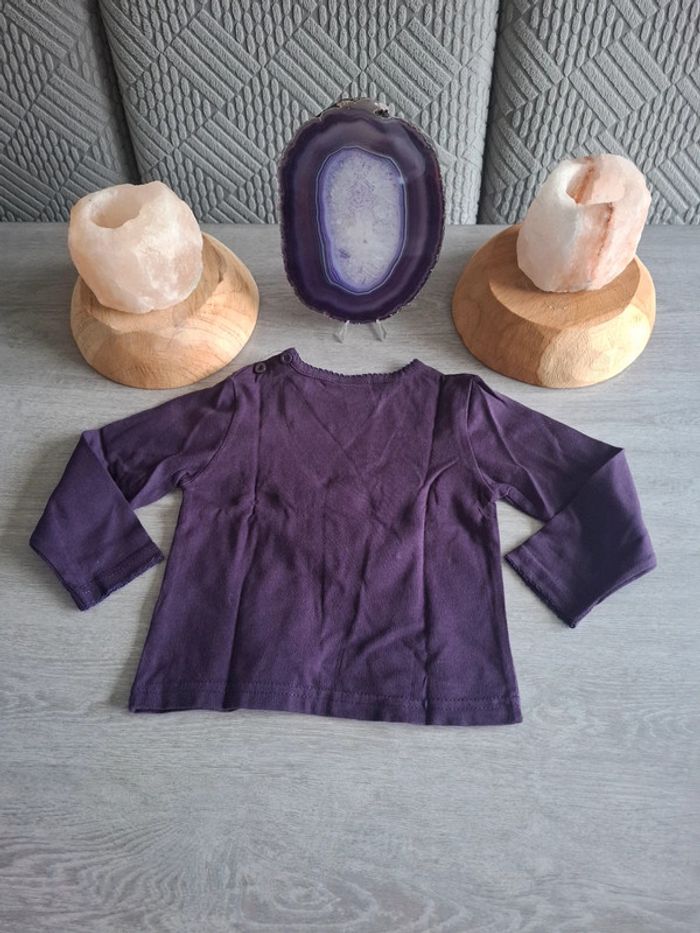 T-shirt violet à manche longue 18 mois disney - photo numéro 4