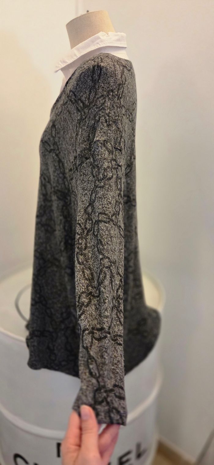 Tunique grise effet pull col chemise 🤍 chic & confortable – excellent état - photo numéro 5