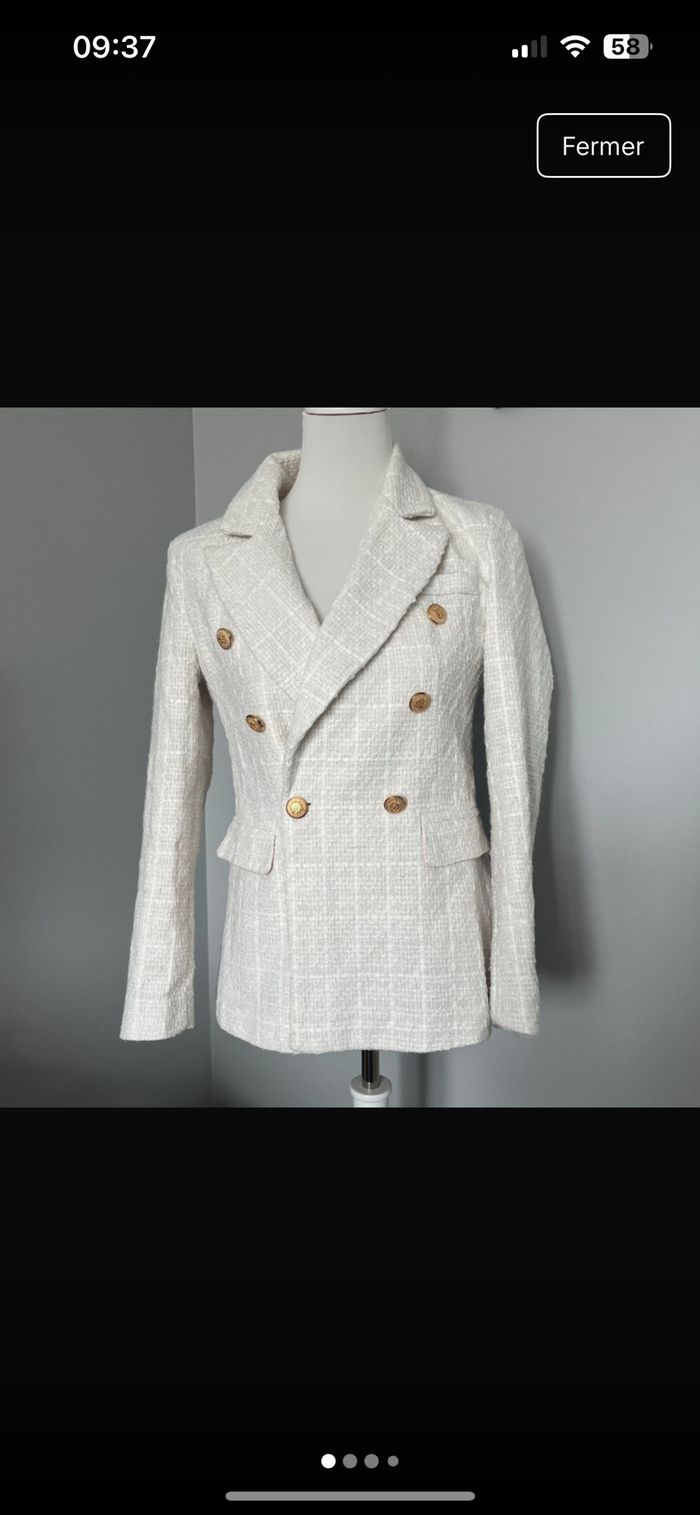 Veste cintrée blanche XS