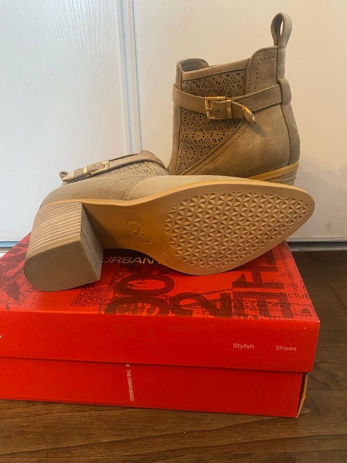Bottines  cuir  taupe neuve  T.40 - photo numéro 4