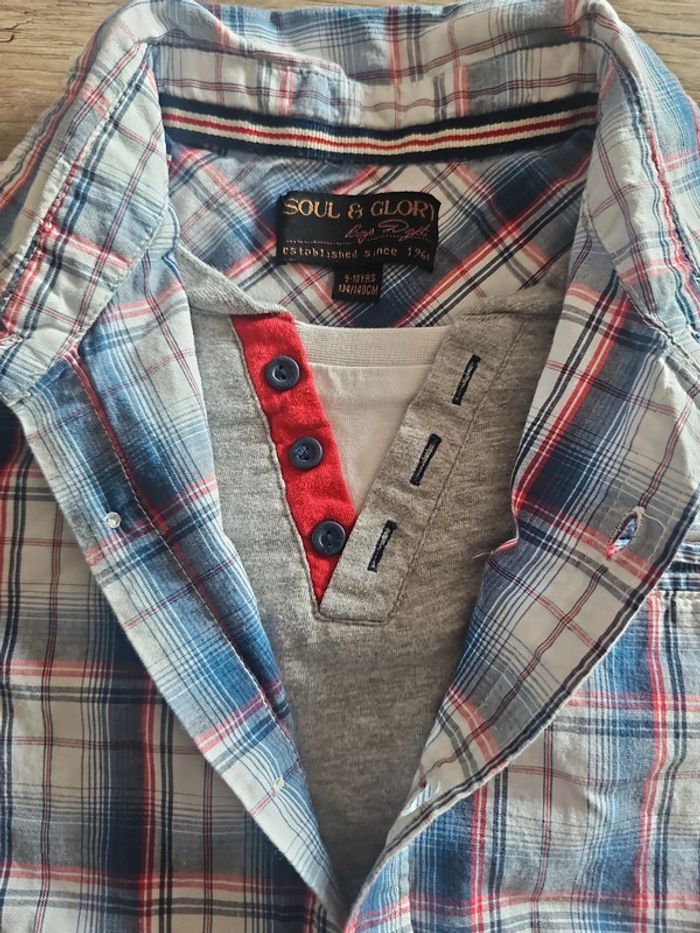 Chemise 2 en1 garçon manche courte taille 10 ans - photo numéro 5