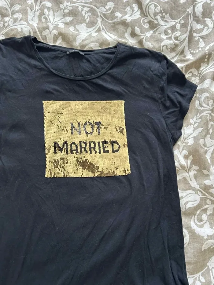 T-shirt noir à sequins dorés IKKS – Taille M - photo numéro 2