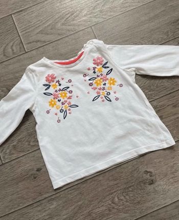 Tshirt manches longues fleurs paillettes 12 mois in extenso