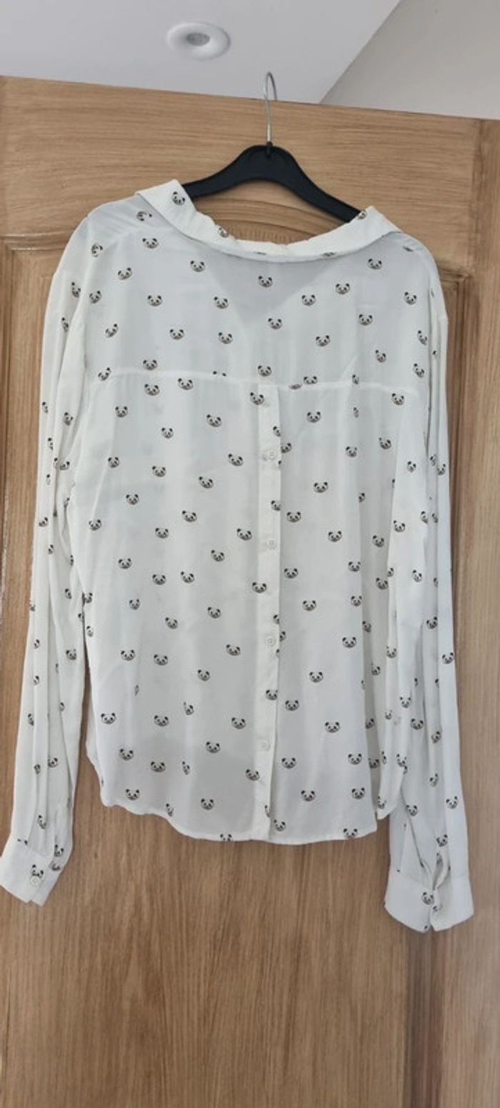 Chemise blanche avec petits pandas - Bershka - photo numéro 7
