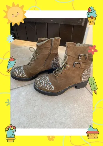 Bottines Kaki noir 39 boutique parisienne