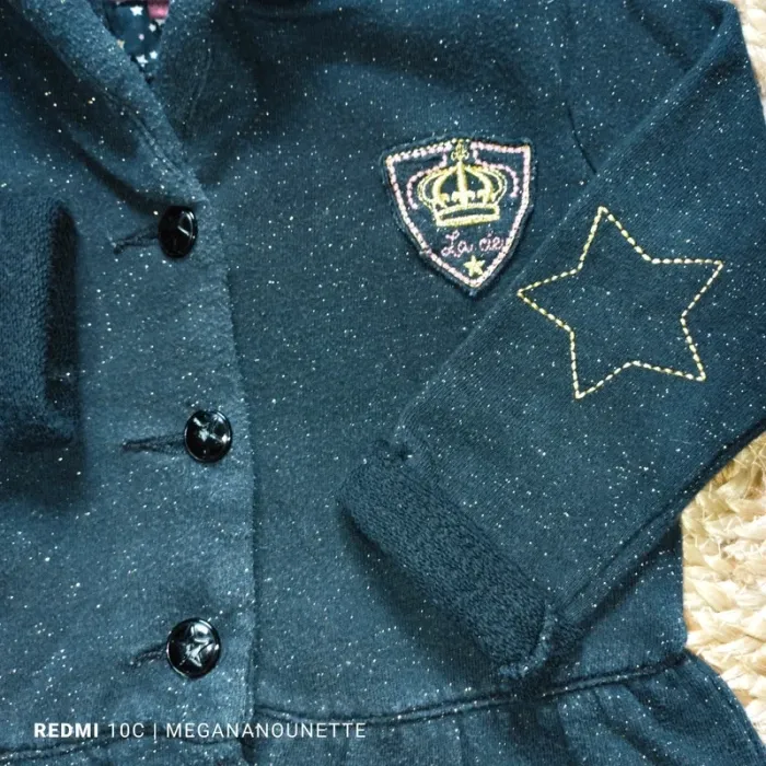 ⭐Veste fille 4 ans noire à paillettes – Style royal chic ⭐ - photo numéro 3